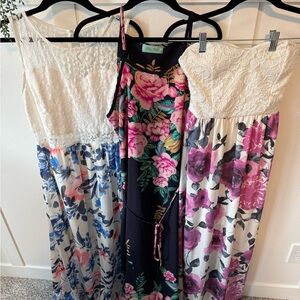 Filly Flair 3 Floral Maxi Dresses- Topical